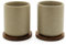 Bredemeijer Teebecher Set 2-teilig beige aus Keramik - Steingut Tassen je 200 ml & Holzuntersetzer