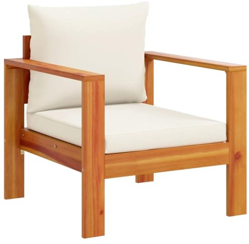 vidaXL Gartensessel, Gartenstuhl mit Kissen, Loungesessel für Garten Terrasse, Relaxsessel Stuhl Sessel Holzstuhl, Massivholz Akazie