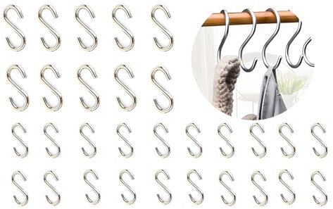 JXPXJMY Gargantilla en S de Inoxidable 304, Gargantilla en S Pesada Aptas para Dormitorios Baños Cocinas y Jardines (30, M2+M3)