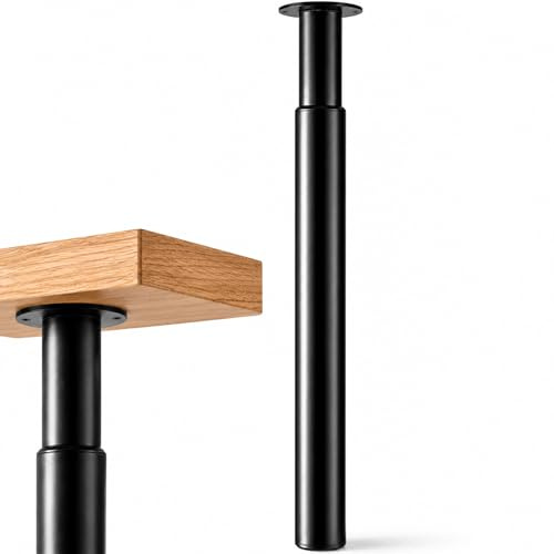 CROWNSHOP Adjustable Table Legs 1PCS 71-110cm Black Metal Folding Legs | Heavy Duty Adjustable Black Metal Table Legs Folding Design, Supports Worktops, Breakfast Bars, Desks DIY Furniture Projects.