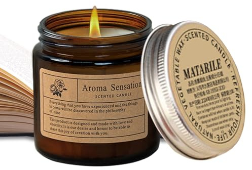 Bougie de relaxation – 6,5 x 6,7 cm – Bougie parfumée – Bougies d'aromathérapie apaisantes et – Désodorisant d'ambiance romantique pour la maison, la chambre à coucher, la salle de