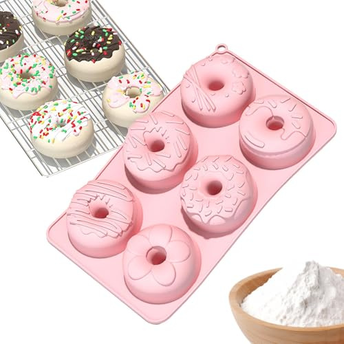 Silikon Donutformar För Bakning 6-Hålig Säker Livsmedelsgodkänd Non-Stick