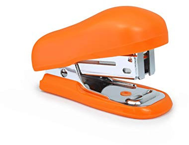 Rapesco 1410 Bug Mini Heftgerät mit Typ 26/6 mm Heftklammern, 12 Blatt, Tacker Hefter Orange