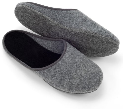 Pantoffelmann Chaussons en Feutre Respirants et Confortables | Anthracite/Gris | Tailles 36-51 | Élégants et Chauds