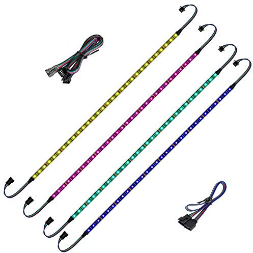 BTF-LIGHTING LED RGB PC-Lichtstreifen 4 Stück 19in 5050 für 12V 4-Pin LED-Stecker - ASUS Aura Sync, Gigabyte Fusion, MSI Mystic Light Kompatibel