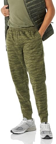 Amazon Essentials Pantaloni Sportivi in Pile, vestibilità Comoda Uomo, Verde Oliva Mimetica, XL
