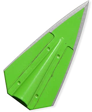 SHARROW 6pcs Punta di Freccia Punte da Caccia Broadhead 115 Grains 2 Lame Teste di Freccia per 8mm Frecce di Legno Frecce di Carbonio (Verde)