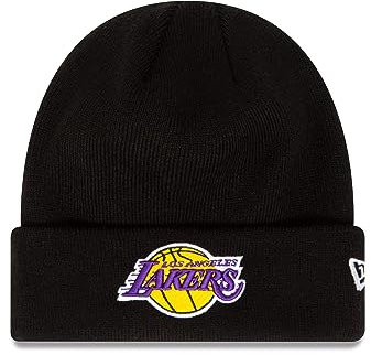 New Era Los Angeles Lakers NBA League Essential Black Cuff Knit Beanie - One-Size