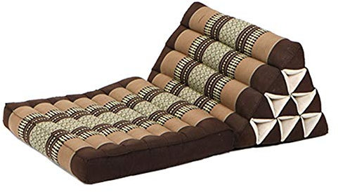 Cuscino Tailandese Cuscino da Meditazione Pieghevole Cuscino Kapok Cuscino Schienale Letto con Tappetino per Reflusso Acido Ridurre Il Mal di Schiena Migliorare la Circolazione (Color : Brown, Size