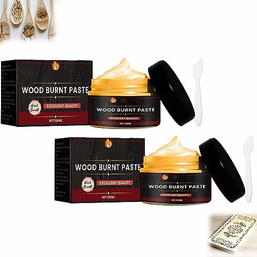 Lot de 2 gels à combustion du bois, pâte à bois brûlée pour loisirs créatifs, artisanat du bois, convient pour la combustion de marqueurs sur bois
