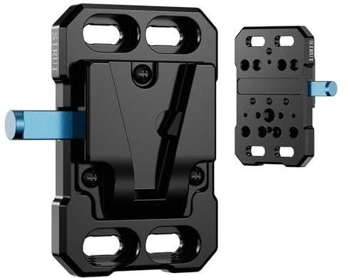 SIRUI Mini V Mount Batterieplatte, Kleiner V-Mount-Adapter mit 1/4 Zoll, 3/8 Zoll ARRI, M4 und M3 Multi-Threads, SC-VM-B