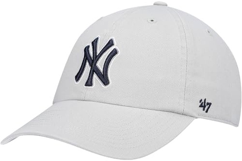 '47 New York Yankees Adjustable Cap Clean Up MLB, New York Yankees Gray Navy, One Size