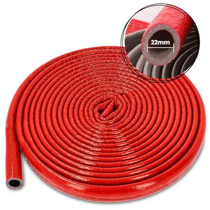 RecyUp Rohrisolierung 22mm / 4mm x 10m, Isolierstärke Polyethylen, Isolierschlauch PE-Schaum, Heizungsrohr Isolierung, Schlauch Rohrdämmung Warmwasserleitung Heizung, einfache Handhabung