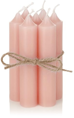 Nordstern Stabkerzen Rosa 6er Pack - Kleine Kerzen für Kerzenhalter, Adventskranz oder als Baumkerze - Ideale Tisch Deko für Hochzeit oder Weihnachten - 11 x 2,2 cm