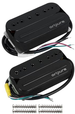 OriPure Alnico 2 Guitar Humbucker Pickups Neck 7.2K+Bridge Pickup 13.5K Set Hot Rail & Screw Poles