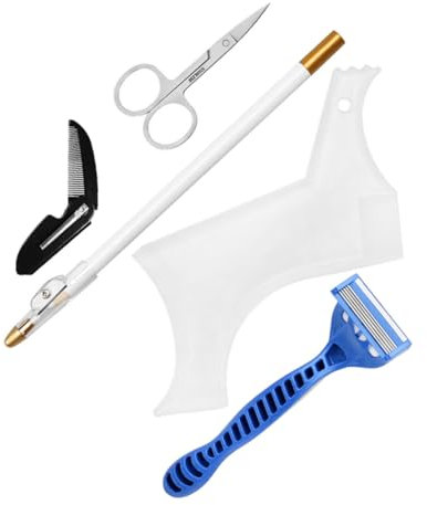 minkissy Bartpflegeset Mit Bartformer Bartstift Klappkamm Fünflagen-rasierer Und Bartschere Für Männer Bartpflegeanzug in Verschiedenen Farben