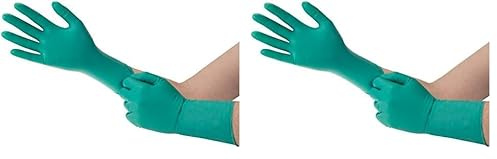 Ansell Microflex 93-260 Guanti Monouso Resistente alle Sostanze Chimiche, Formulazione Ultra Forte, Disegno Ergonomico, Polso Allungato, Guanti Chimici Donna e Uomo, Verde, Taglia 2XL (6 Guanti)
