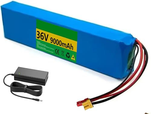 36V 9Ah Elektroroller-Akku Elektroroller Batterie, Ebike-Lithium-Akku, Mit Ladegerät Lithium-Akkupack 36V Roller-Akku Ersatz Zubehör Ersatzbatterie 36V 9Ah,xt30+jst
