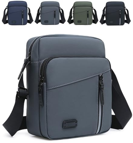 VIRAHYEM Men's Shoulder Bag Crossbody Bag Large Business Messenger Bag | Multi Pockets Casual Chest Sling Bag with Zipper and Adjustable Strap for Working Business Travel, Oxford&Polyester