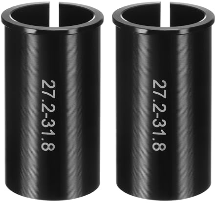 HARFINGTON 2pcs Alloy Bike Seat Post Reducer Shim 27.2mm to 31.8mm 60mm Length Aluminum Bicycle Reducing Sleeve Conversion Seat Post Tube Adapter for Mountain Bike Road Bike City Bike