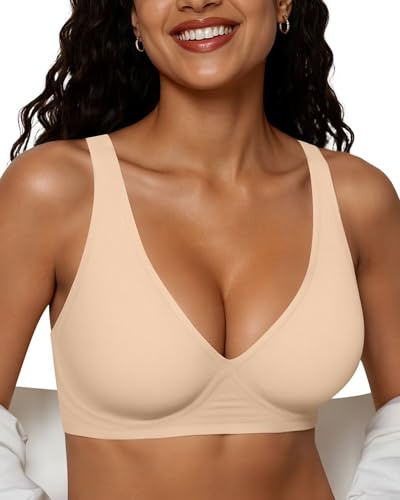 Adisputent Reggiseni in Gel per Donna Senza Ferretto con Scollo Profondo Senza Fili Push Up Reggiseno Senza Cuciture Comfort con Scollo Profondo T-Shirt Reggiseno con Supporto Morbido Copertura