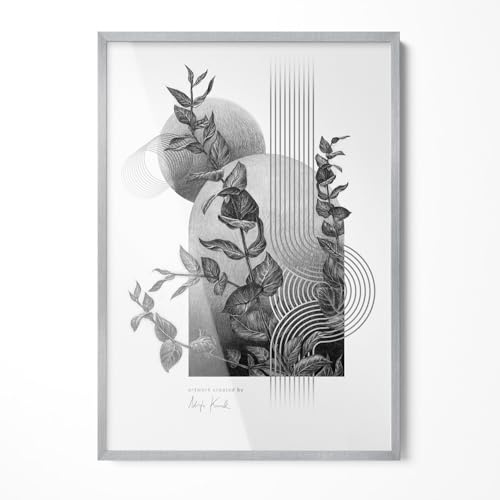 Affischram 70x100 cm Silver för Väggen Väggdekoration Akrylglas Metallhängare Plastram för Sovrum, Vardagsrum och Kontor Affisch och Foto