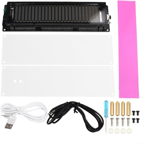 Moliuoly AK2515 LED ljudanalysator gör-det-själv byggsats, 16-segment VU meter display för ljudnivå, justerbar ljusstyrka & Peak Hold, DC 5 V, gröna lysdioder, panelstorlek 176 x 50 mm (B)
