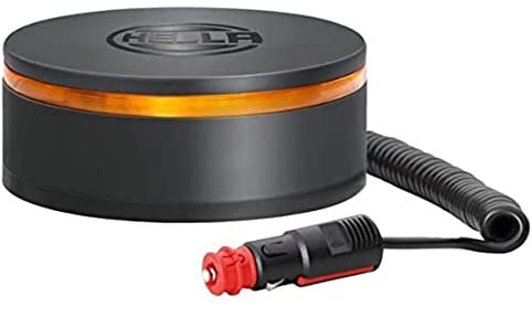 HELLA 2RL 455 256-021 LED-Rundumkennleuchte - mit Magnet - K-LED Rebelution - 12/24V - Gelb - Kabel: 600mm - Stecker: DIN ISO 4165 - Menge: 1