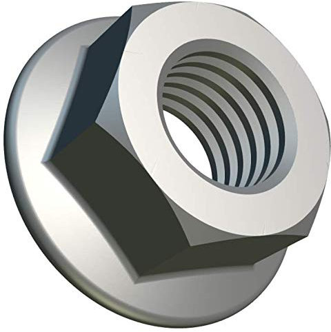 M14 Écrous à Bride Embrase Dentelée (Paquet de 5) Hex Zingué Contre-écrou pour Boulons/Vis - Hexagonaux Écrou de Fixation en Acier Allié Norme Certifiée DIN 6923 (14mm)