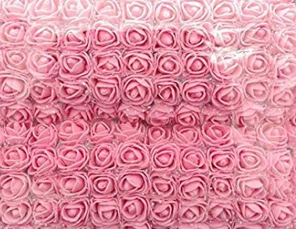 huaao 144 Pezzi PE Artificiale Rosa Mini Schiuma 2 cm Fiori Artificiali Fiori Fiori Fiori Fiori Fiori Artificiali Creativi, Rosa