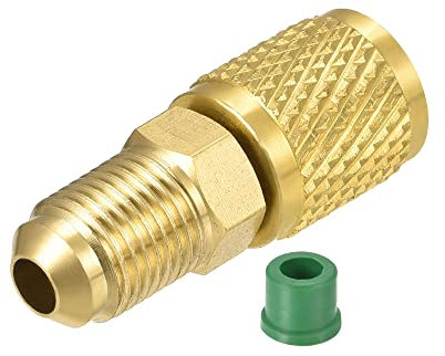 sourcing map Latón Recto Conexión 5/16SAE Macho a 1/4SAE Hembra Rosca Reducción Tubo Accesorios Adaptador