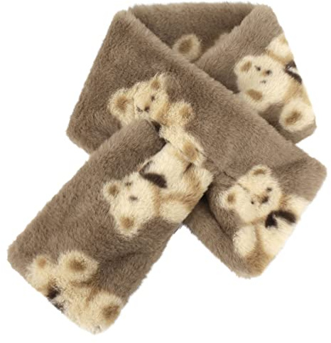 MEGAUK Damen Bär Loop Schal Flauschig Schlauchschal Kuschelig Halstuch Weich Rundschal Winterschal Warm Scarf Imitat Kaninchenfell Tuch