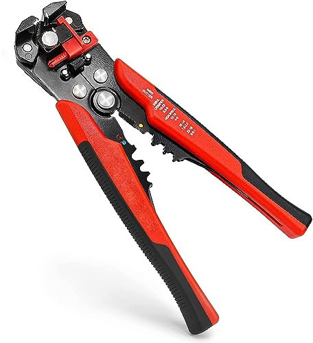 ULTRICS Spelafili Elettricista, Pinza Crimpatrice Automatica, 3 in 1 Tronchese Autoregolante, Pinza Capicorda per Tagliare, Spelare 10-22 AWG con Interruttore Rotante Regolabile per Elettricisti