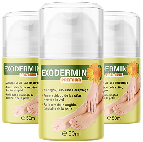 Exodermin Premium | Fußcreme zur täglichen Nagel-, Fuß- und Hautpflege | im praktischen Pumpspender | Creme mit 50 ml Inhalt (3x)