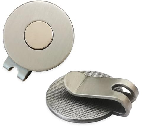 ADHERE Golfhut-Clip, Golfball-Markierungshalter, magnetische Golfkappen-Clips ohne Ballmarker, 2 Stück (Antik-Silber)