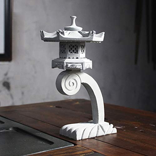 LXZSMH Gartenstatuen, Steinlaterne, Pagode, Gartendekoration, chinesisch/japanisch, 22 cm, Skulptur, Laterne, Terrassendekoration