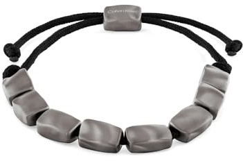 Calvin Klein Braccialetto in Nylon da Uomo Collezione CK METALLIC WAVES Con Placcatura Ionica Acciaio Metallico (IP) - 35100034