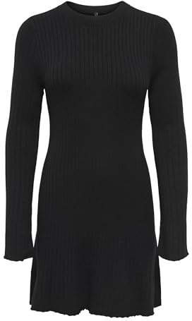 ONLY Onlmichella LS O-Neck Dress KNT Mujer, Negro, M