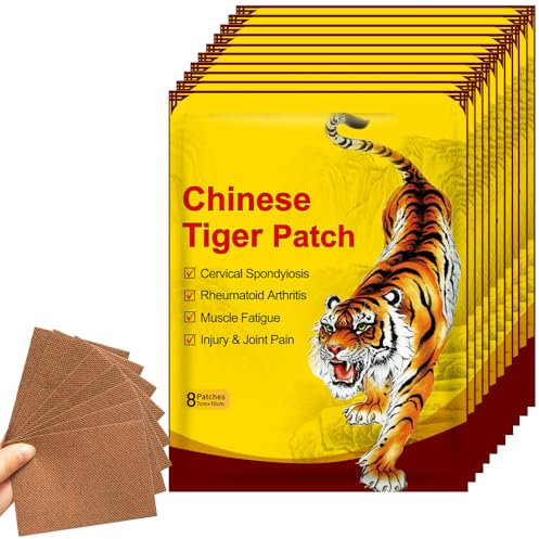 YANGUN 80Pcs Tiger Patches, Pain Relief Patches, Knee Pain Relief Patches, Chinese Tiger Patches for Back, Knee and Shoulder Muscle Pain Relief