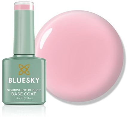 Bluesky Rubber Base Coat 10ml – Dawn Rose - BNR04, Base Gel for Nails, Strengthening Gel Base Coat for 21 Day Manicure, LED UV Lamp Required