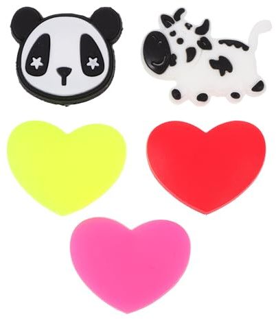 BIUDECO Smorzatori Antivibranti in Silicone a Forma di Cuore per Racchette da Tennis Set da 5 Pezzi Design Colorato Riduzione Vibrazioni per Prevenzione Gomito del Tennista Accessori