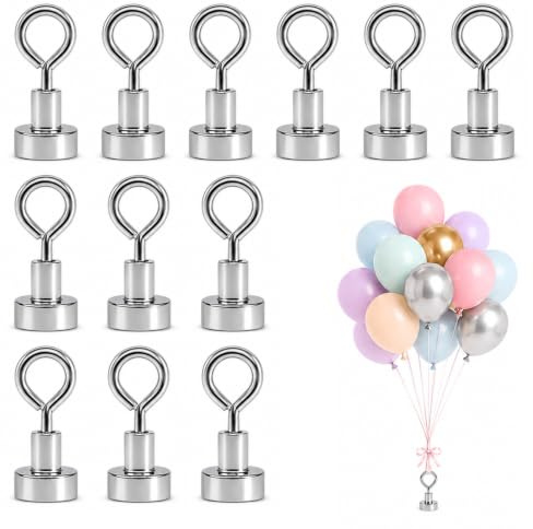 12 pesas para globos de helio, peso magnético de 12 mm, peso reutilizable para globos de helio, soporte para fiestas, bodas y cumpleaños