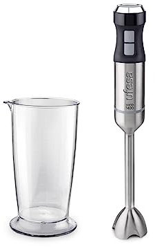 Ufesa BP4750 Vario 1400 Titanium XL Batidora de Mano, 1400 W, 4 Cuchillas de Titanio, Pie XL, 20 Velocidades + Turbo, Diseño Ergonómico y Anti Salpicaduras, Vaso Medidor Incl., Sin BPA