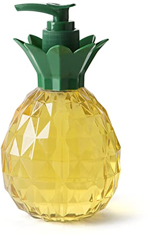 Simple Pleasures Dispenser di sapone a forma di ananas, grazioso dispenser di sapone per mani e piatti, per cucina e bagno, dispenser di sapone liquido fresco per lavare e pulire le mani