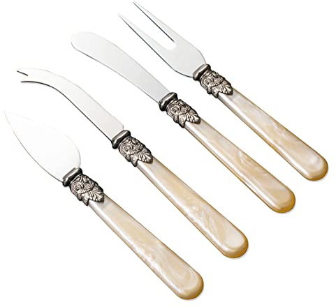 CATHYLIN REVERIE Collection 4-piece Stainless Steel Butter Spreader Cheese Knife, Giftable Butter Knives set, Bread Knife set (Gold Cheese Knife set)