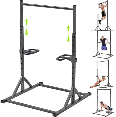 SELEWARE Justerbar drag-up-station, multifunktionsdippstation och handtag med flera grepp, helt svetsade, 236 kg kapacitet, utrustning för hemmagym