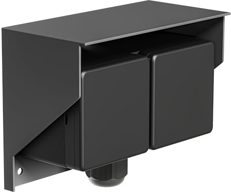 ledscom.de Aufputz Steckdose PIWI für außen, IP44, 2-fach, anthrazit, waagerecht