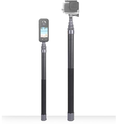 LICAEVEY 115,75 Tum Selfie Stick Fit för X2 X3 X4 X5 ONE RS Actionkamera, Förlängbar Selfie Stick-stång 9 Sektioner, Actionkameratillbehör
