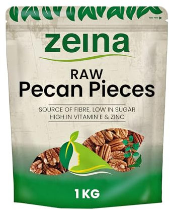 Zeina Pecan Pieces (1Kg) - Naturally Gluten-Free and Vegan Approved Pecan Nut Pieces with Fibre, Minerals and Vitamin E