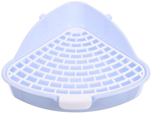 POPETPOP Rabbit Litter Tray: Guinea Pig Litter Tray Triangle Potty Trainer for Small Pets, Plastic Corner Rabbit Toilet for Indoor Use, 9.43X7.07X3.93in